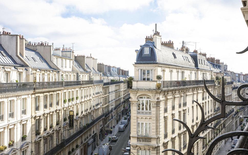 Paris facades in the Haussmann style